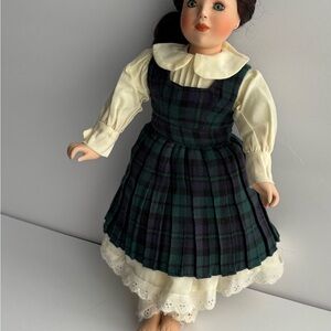 Plaid Dress Porcelain Doll